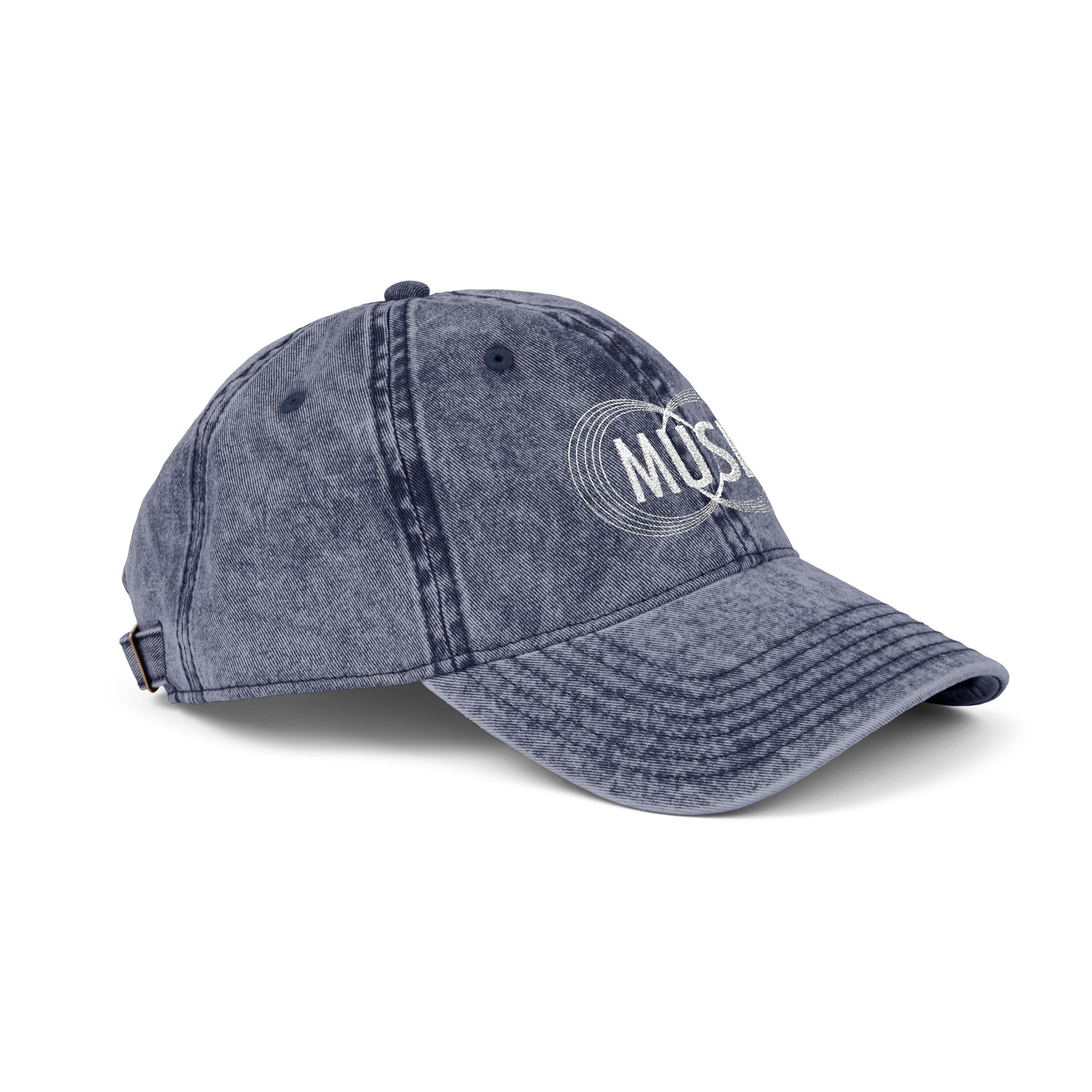 Vintage Embroidered Cap — Distressed Gray 'MUSE' Logo Hat - Image 16