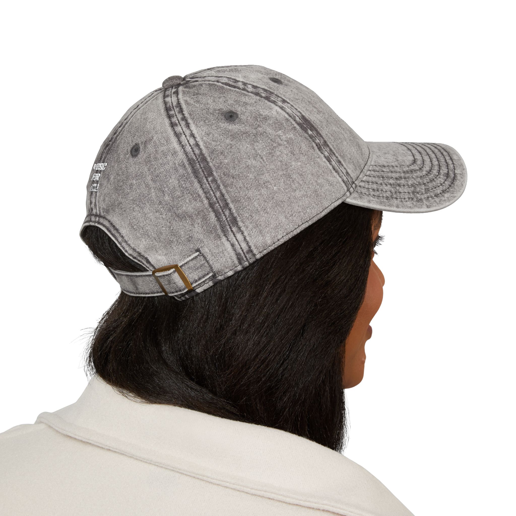 Vintage Embroidered Cap — Distressed Gray 'MUSE' Logo Hat - Image 4