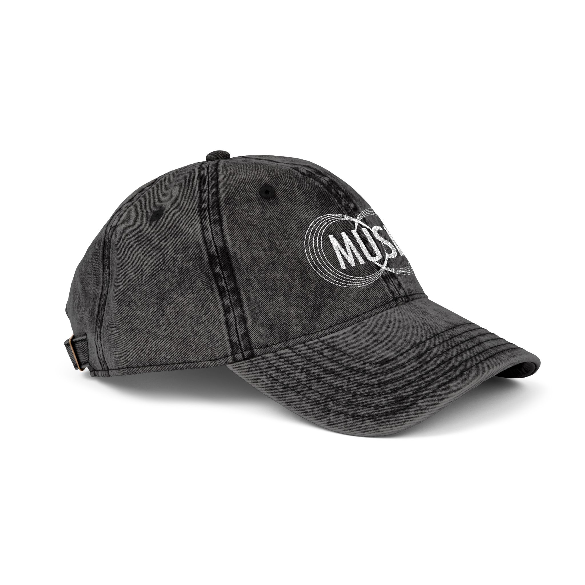 Vintage Embroidered Cap — Distressed Gray 'MUSE' Logo Hat - Image 9