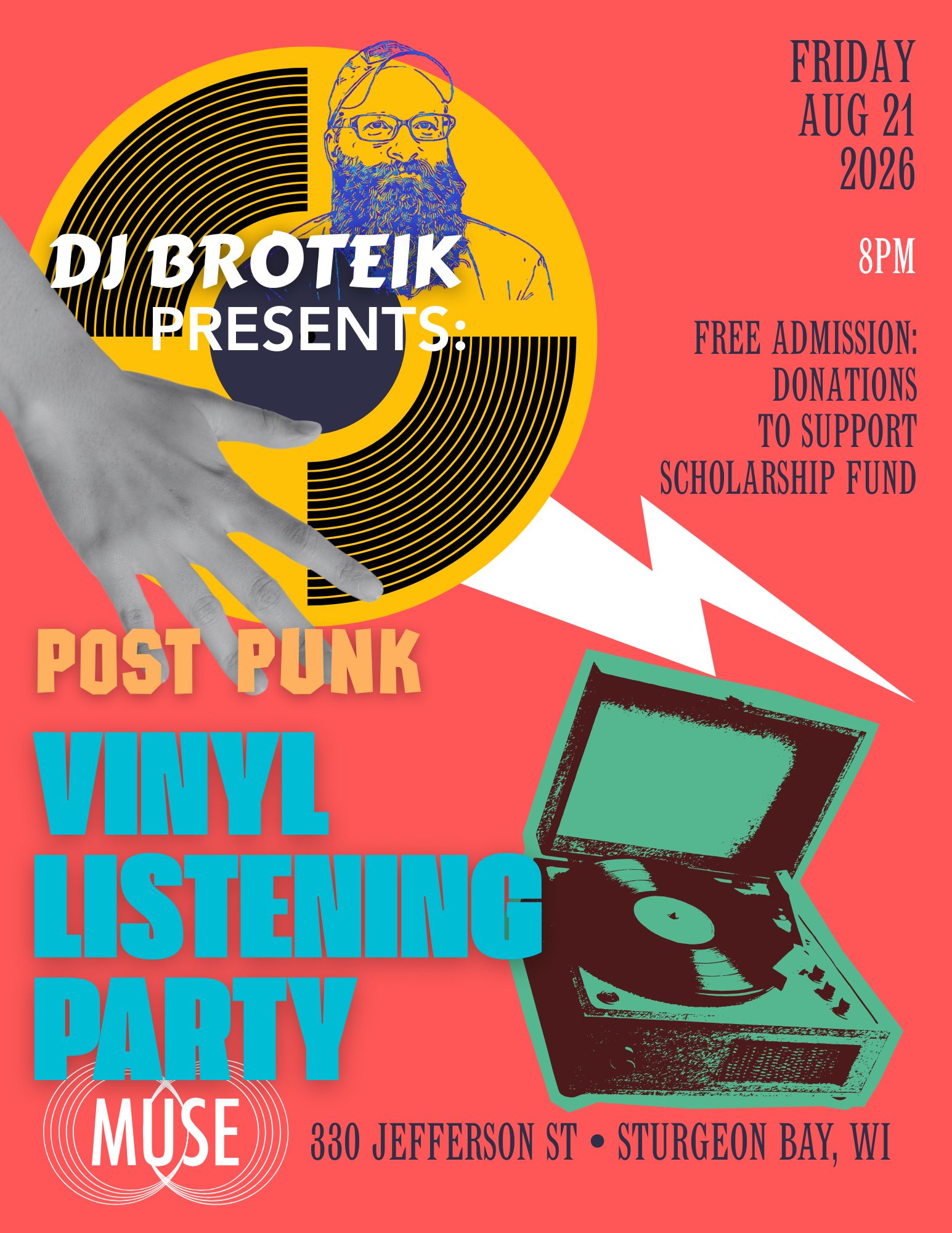 August Vinyl Listening Party at MUSE: Post Punk with DJ Broteik